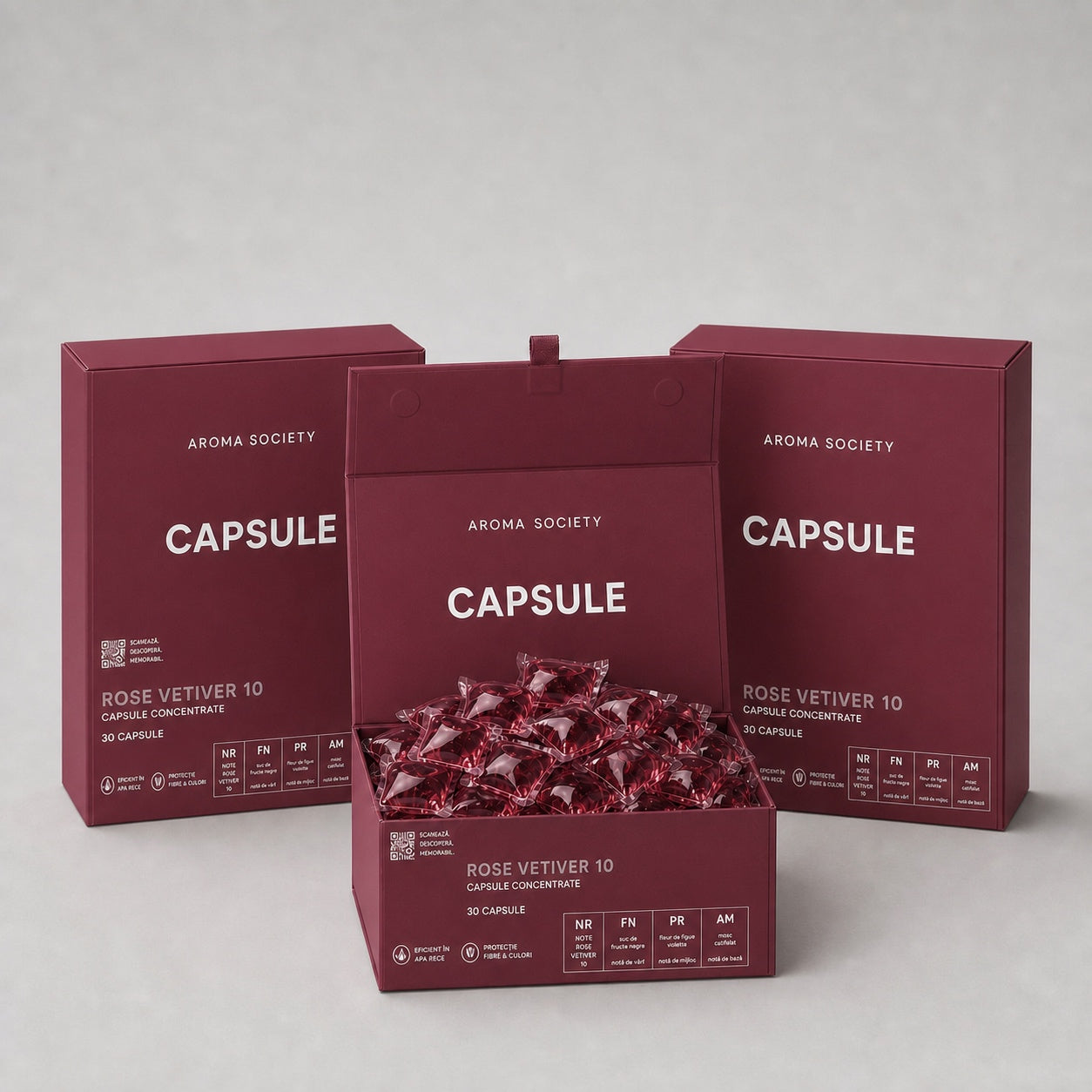 Set capsule, 3 cutii, parfumul Rose Vetiver 10